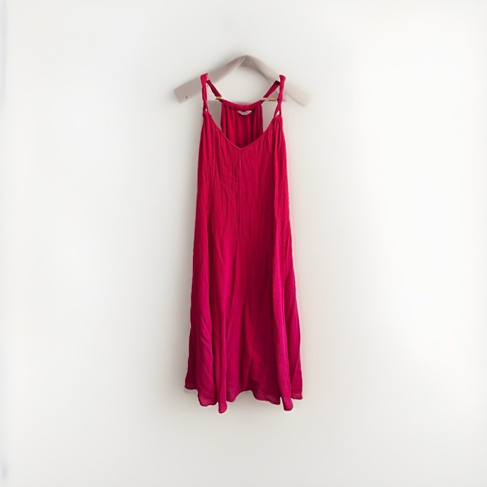 Garnet Hill Maxi Dress Womens XL Pink Sleeveless Scoop Neck Lined Knit Pullover